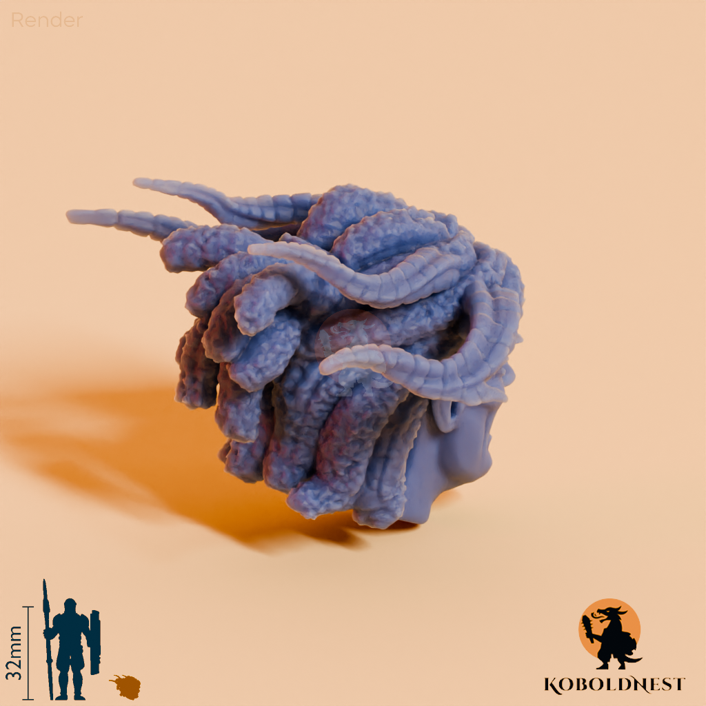Dämonenkopf - Männlich, Dreadlocks