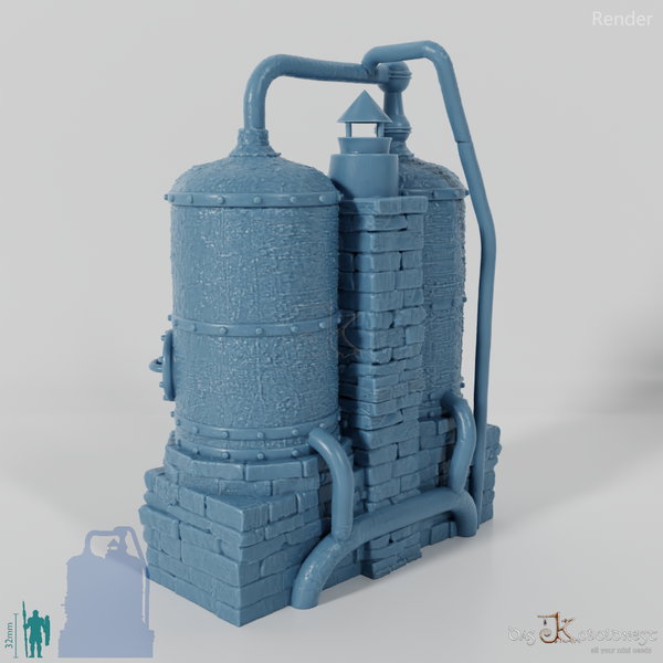 Alkoholherstellung - Doppelte Brennblase