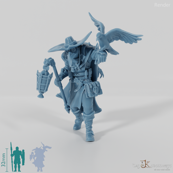 Dr. Corvus, Pestdoktor mit Vogel