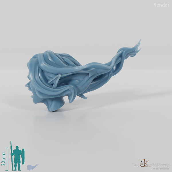 Woman's head - elf with long flowing hair (angry)