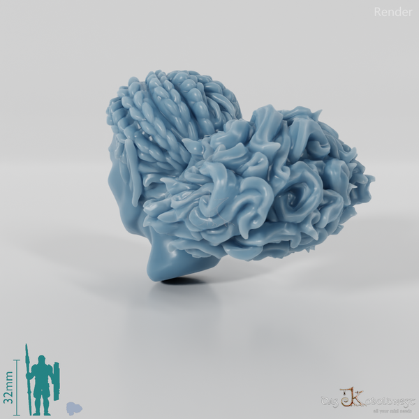 Female head - elf with braided curls