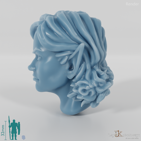 Female head - elf with light curls