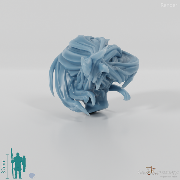 Woman's head - elf with medium-long hair (angry)