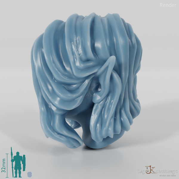 Female head - elf with long hair