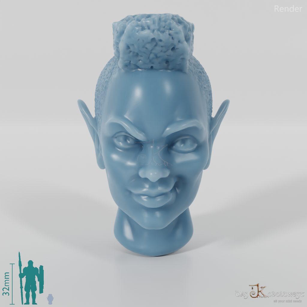 Female head - elf with mohawk