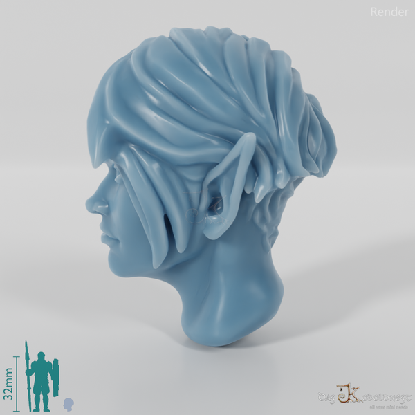 Woman's head - elf with pixie cut 2