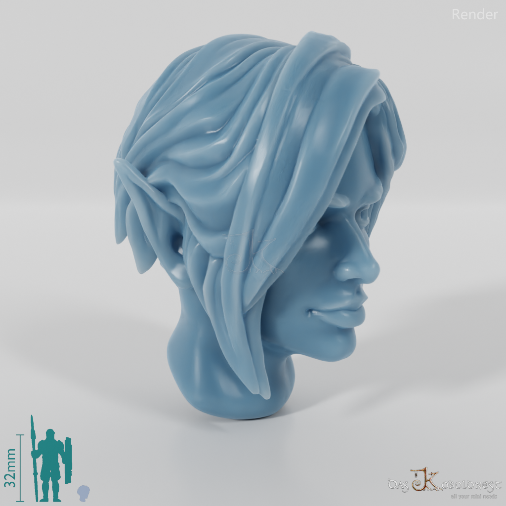 Woman's head - elf with pixie cut 1