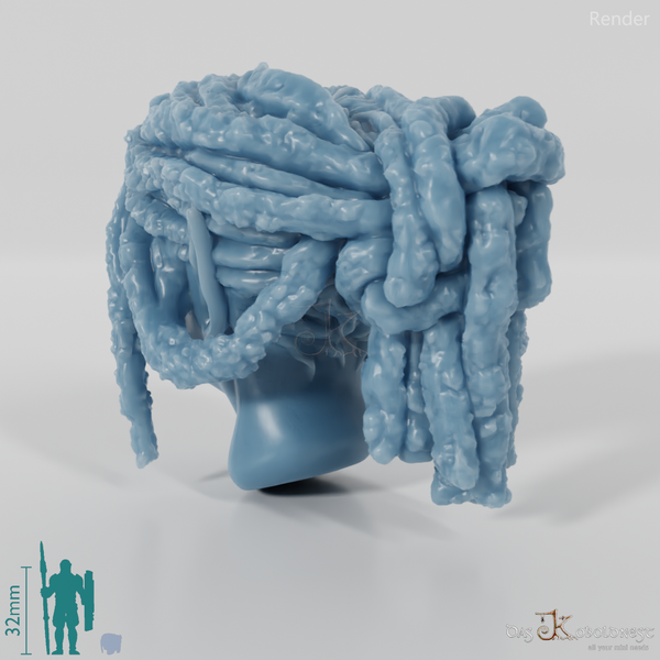 Female head - elf with dreadlocks