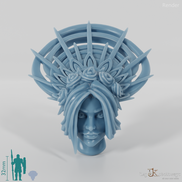 Female head - elf with a sweeping tiara