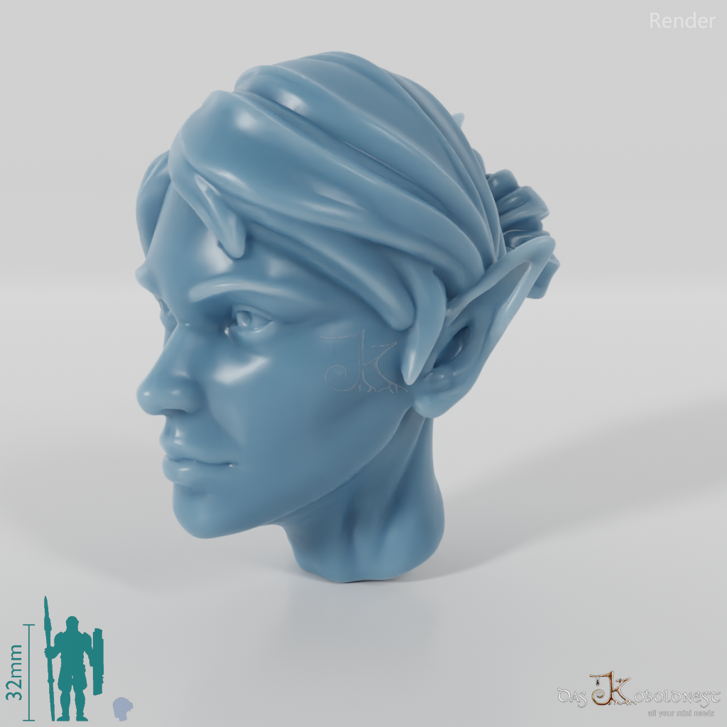 Woman's head - elf with bun