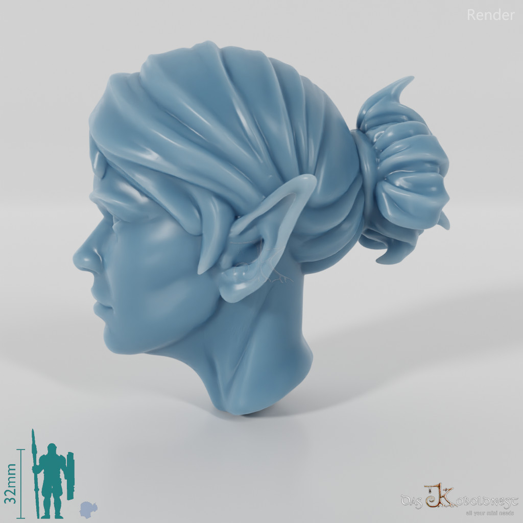 Woman's head - elf with bun