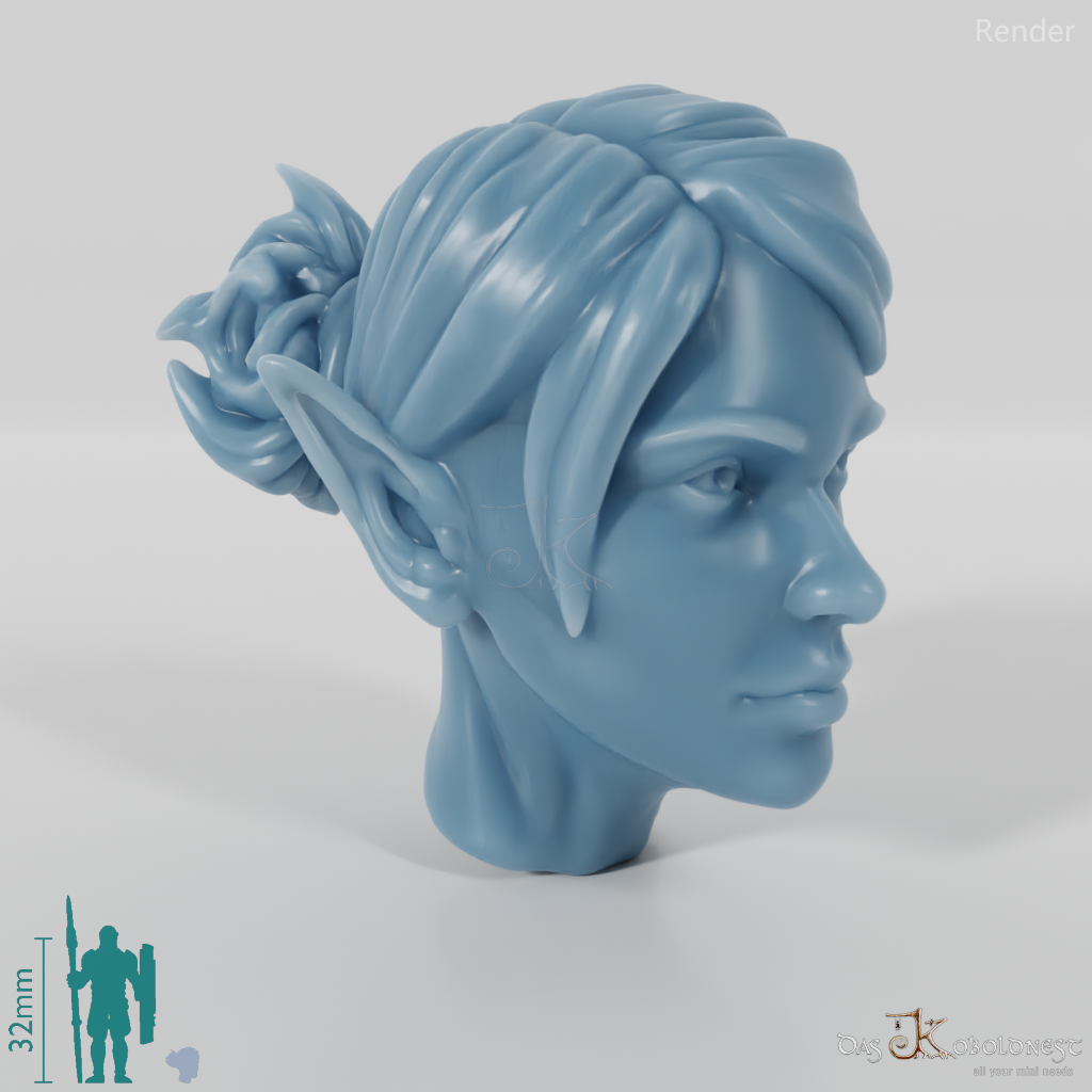 Woman's head - elf with bun