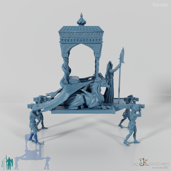 Ostmenschen-Kaiser auf Sänfte