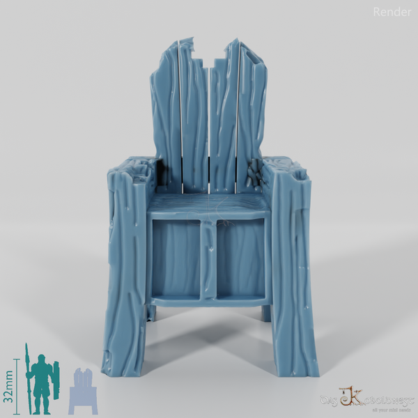 Stuhl - Grob behauener Holzstuhl 01