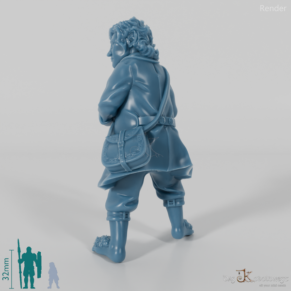 Falco, Halfling Treasure Bearer in Combat Stance (Remastered)