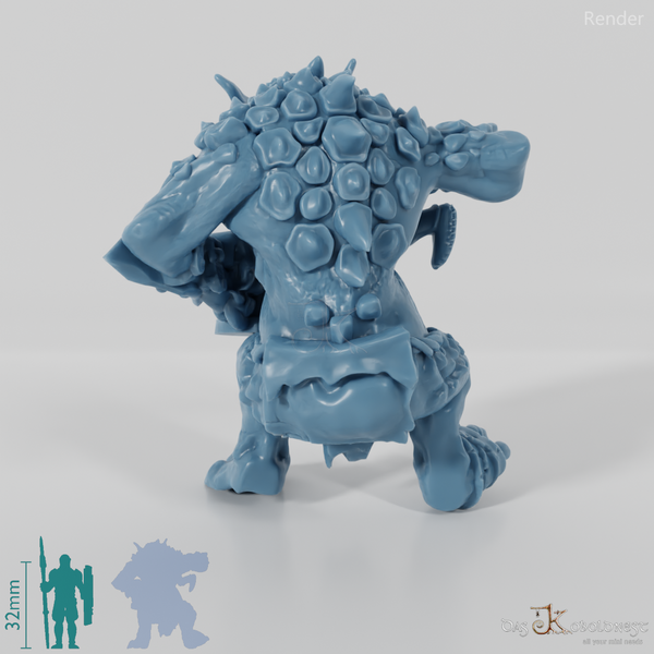 Sitting troll with goblin and beer