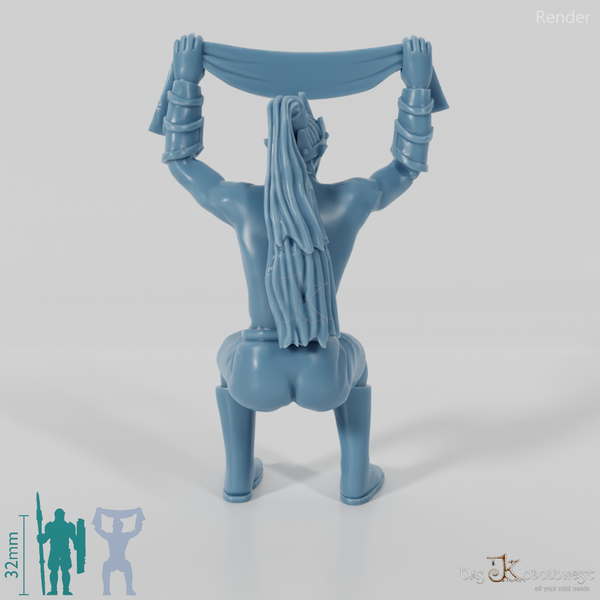 Sitting elf with banner