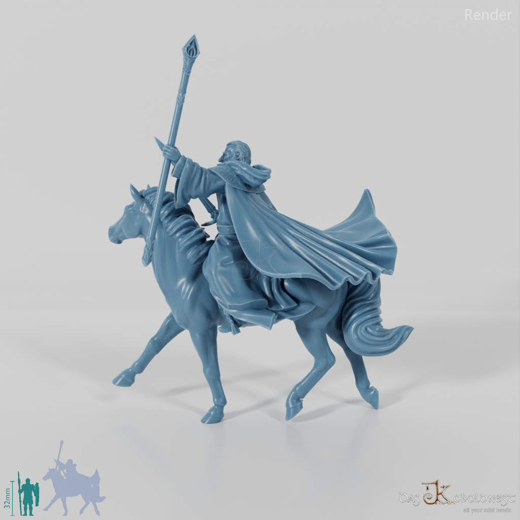 Gollnir, White Wizard (Mounted)