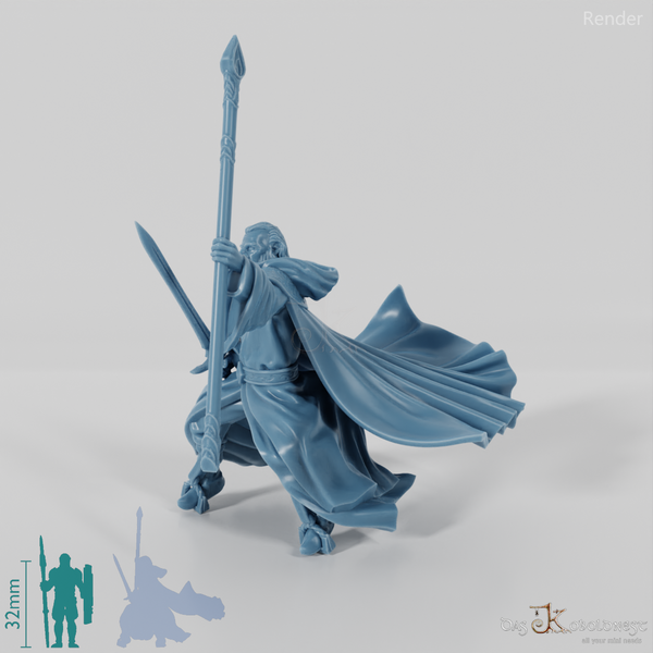 Gollnir, White Wizard (Mounted)