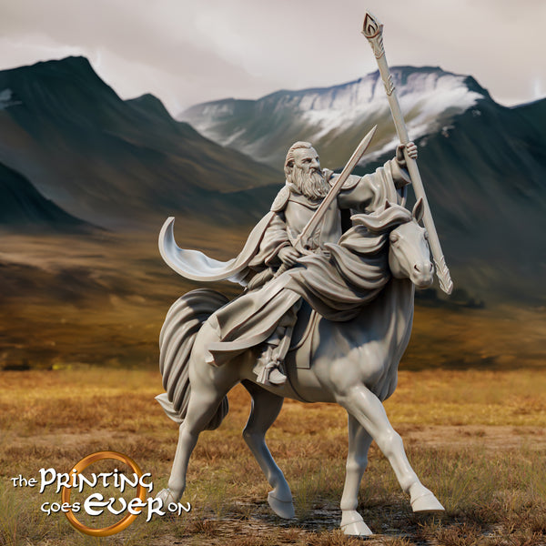 Gollnir, White Wizard (Mounted)