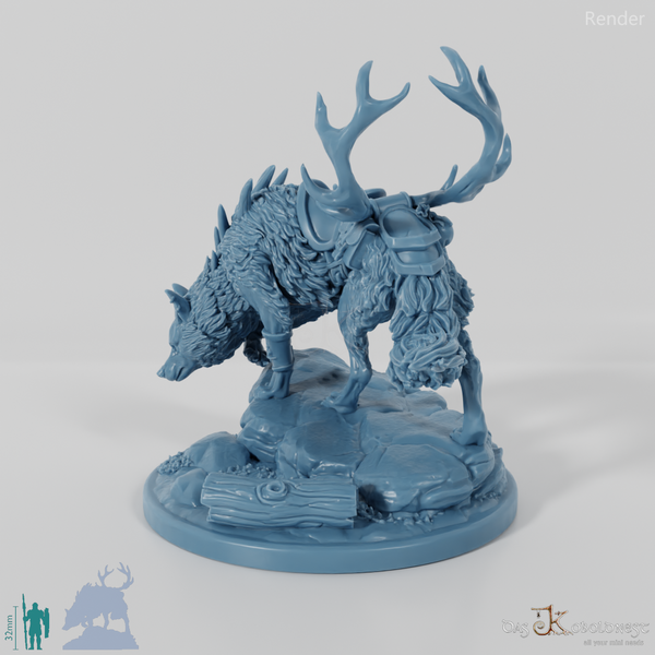 Grimpaw, saddled giant wolf