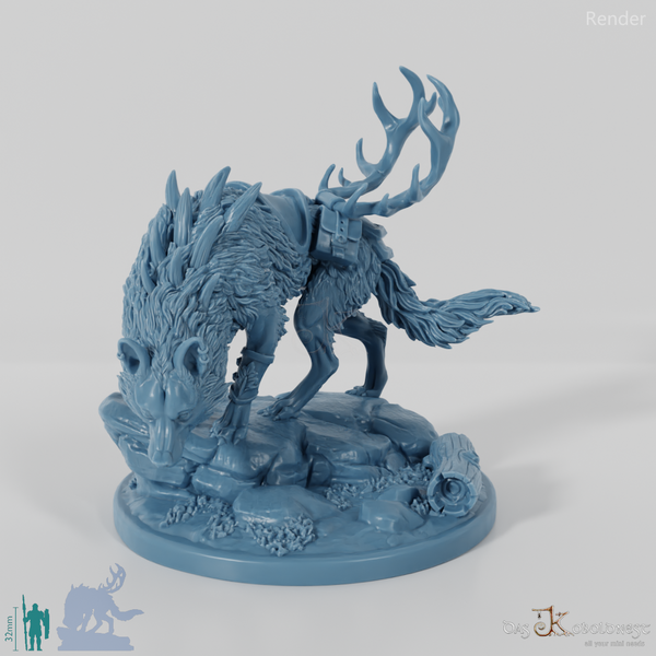 Grimpaw, saddled giant wolf