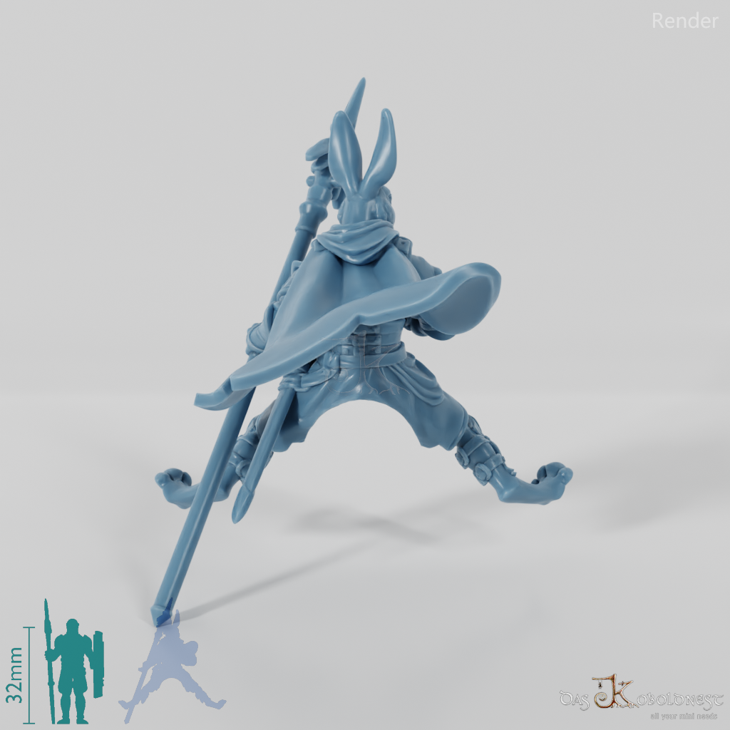 Rabbit people commander in riding pose