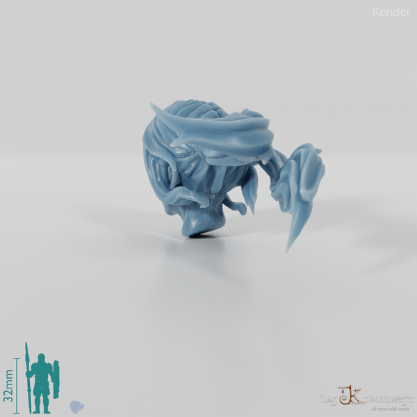 Woman's Head - Two Ponytails (Angry)