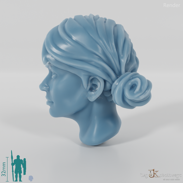 Woman's head - two hair knots