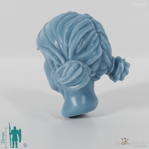 Woman's head - two hair knots