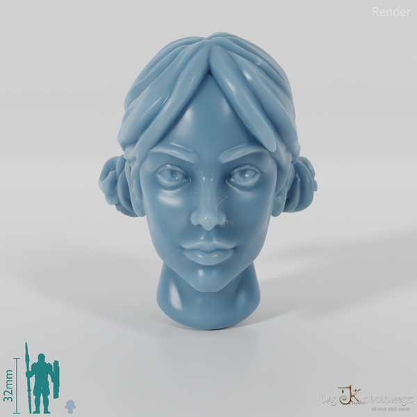 Woman's head - two hair knots