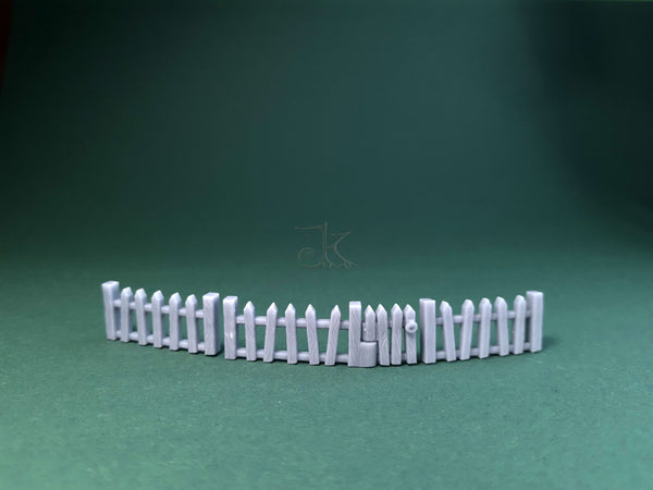 Zaun - Gartenzaun mit Tor (Spitz)