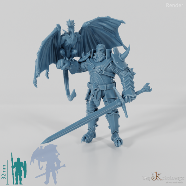 Ingmar, human paladin with dragons