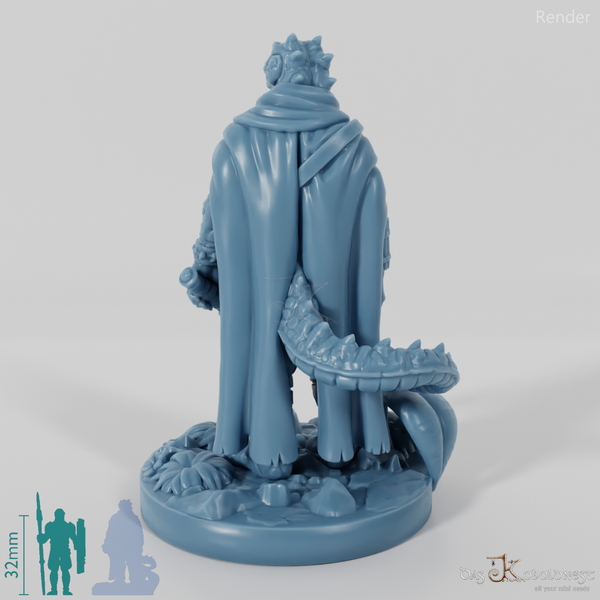 Koa, Lizard Folk Battlemaster with Club (Pose 1)