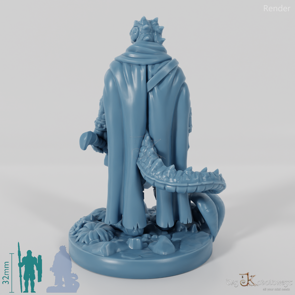 Koa, lizardfolk battle master with sword (pose 1)