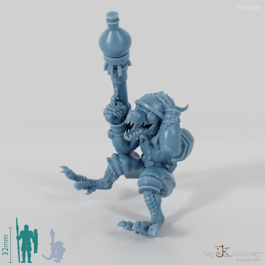 Ferix Steambreath, Dragon Goblin Rocket Rider - Riding Pose – Koboldnest
