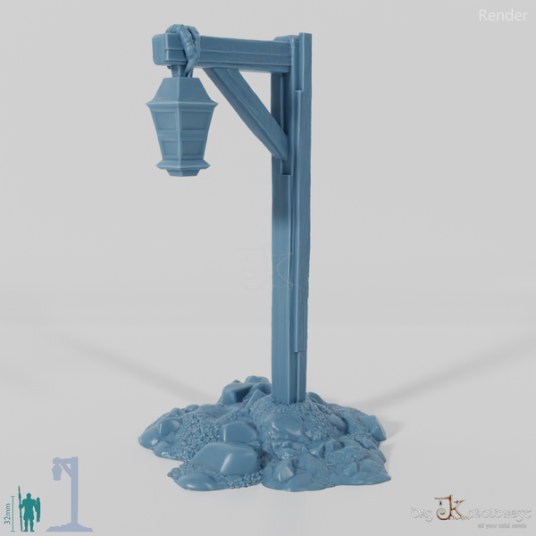 Lantern - street lamp on wooden post