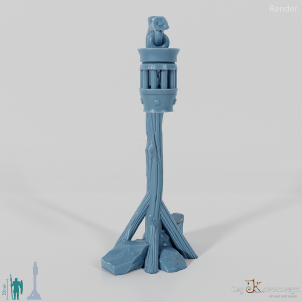 Lantern - street lamp on wooden pole 05