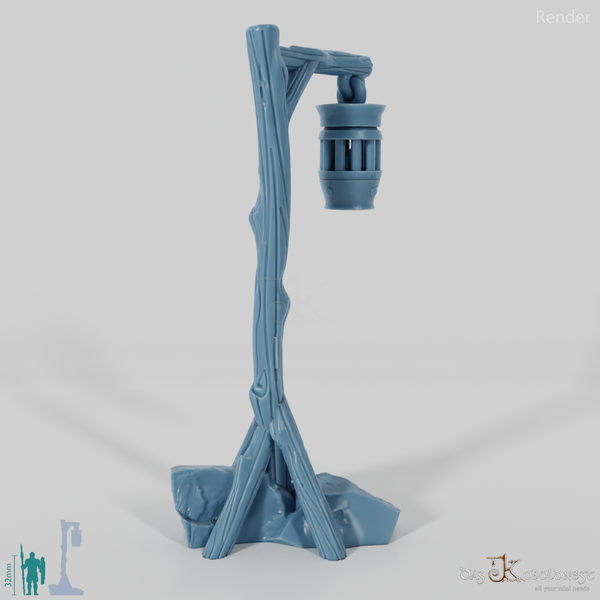 Lantern - street lamp on wooden pole 05