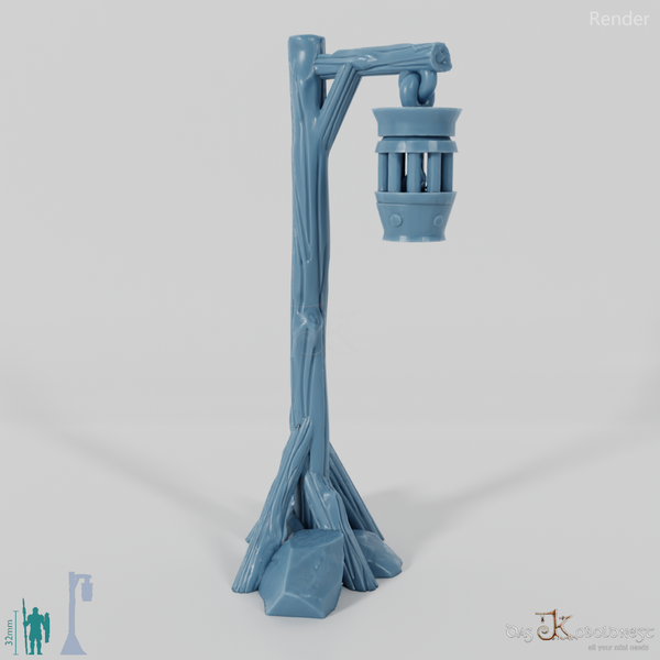 Lantern - street lamp on wooden pole 05