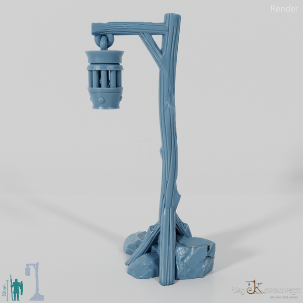 Lantern - street lamp on wooden pole 05