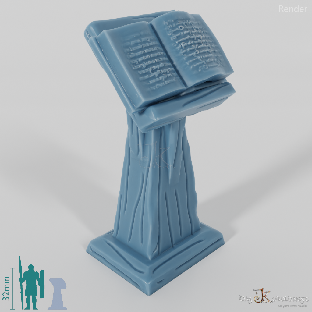 Library - lectern with book 01