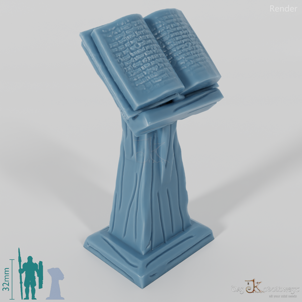 Library - lectern with book 02