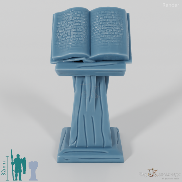 Library - lectern with book 02