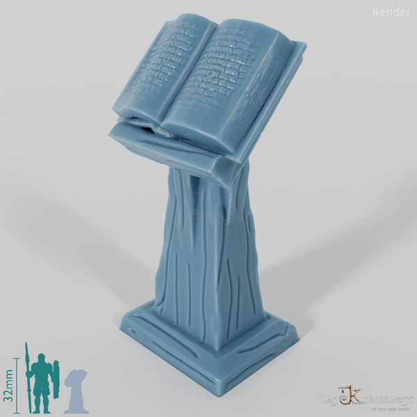 Library - lectern with book 02