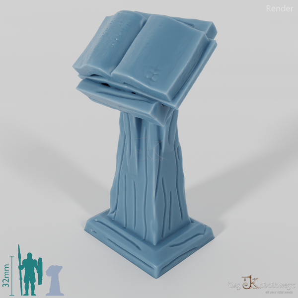 Library - lectern with book 03