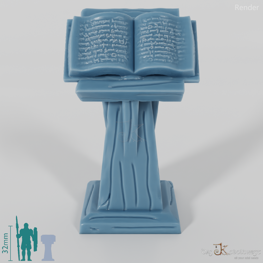 Library - lectern with book 04