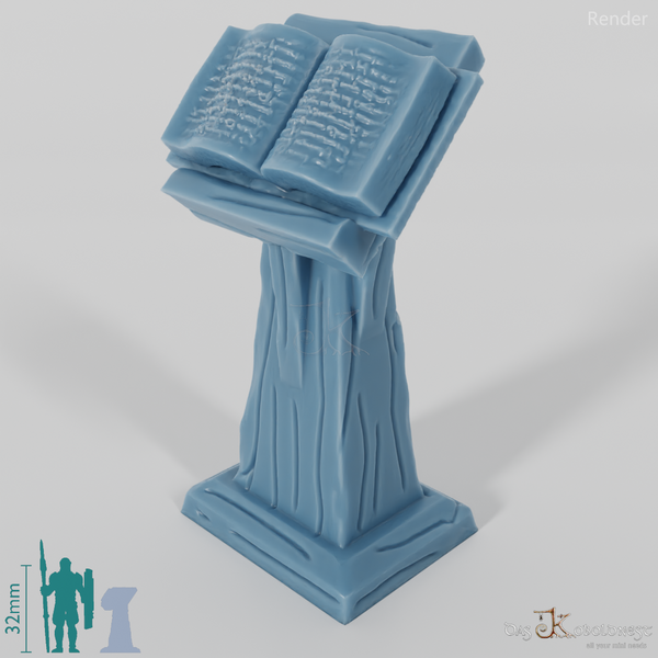 Library - lectern with book 04