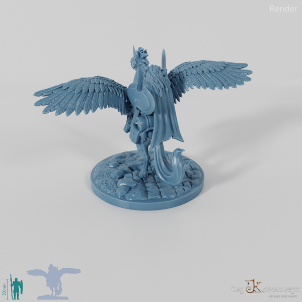 Aechelon the Fearless, catfolk warrior on Thunderbolt