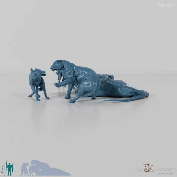 Big cats - lionesses against hyenas